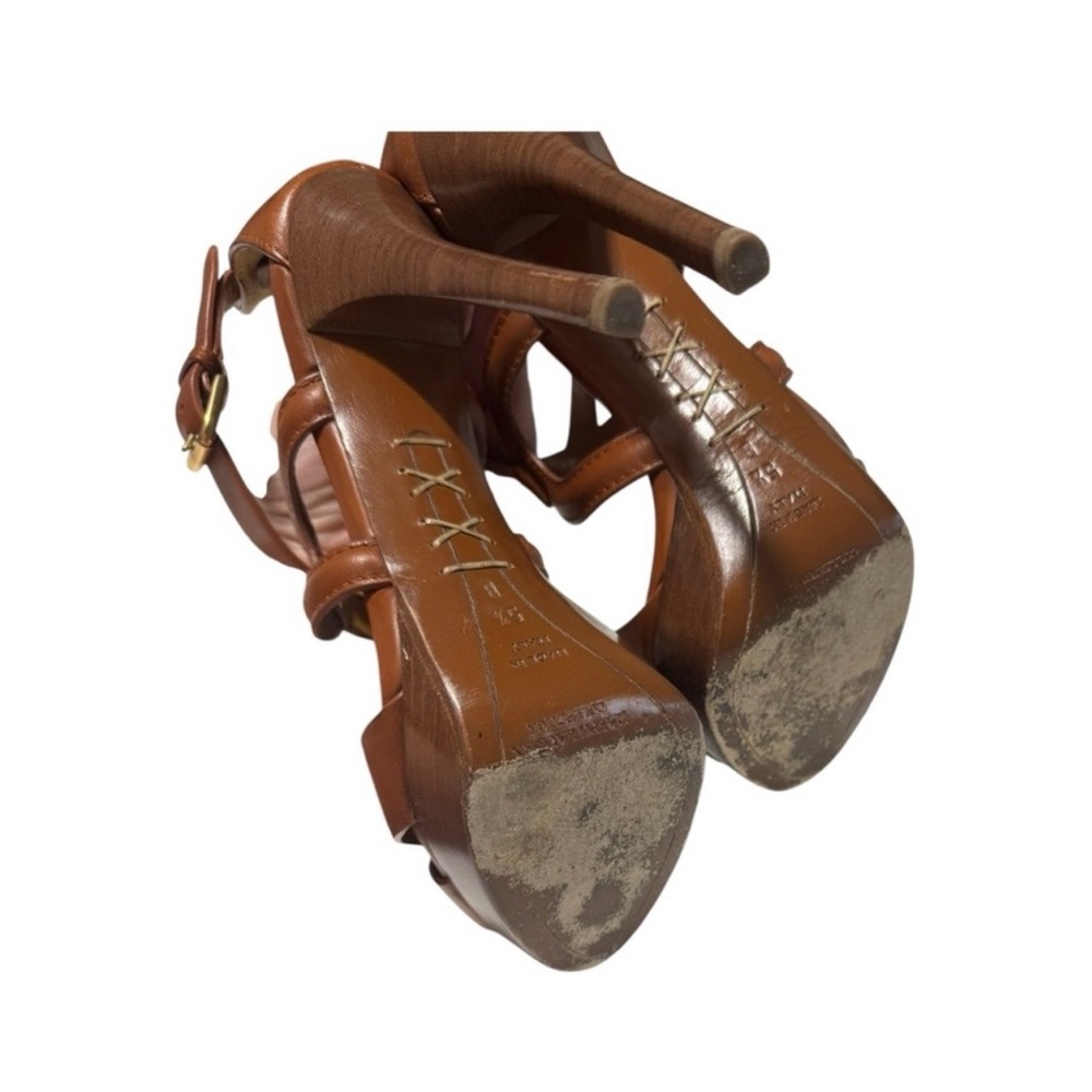 Ralph Lauren Purple Label Tan Leather Sandals - Picture 7 of 7